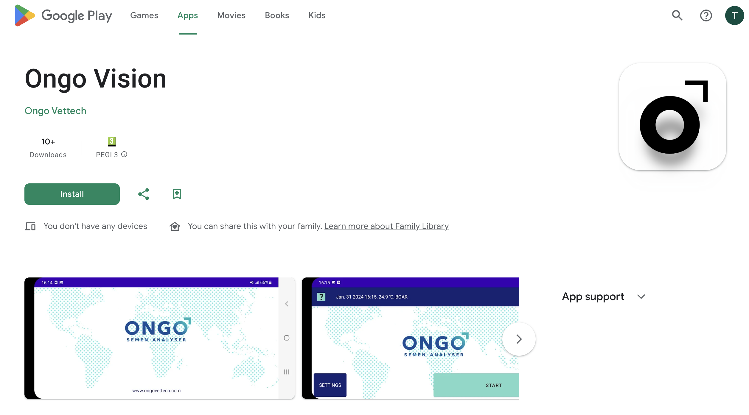 Ongo Vision Android App in Google Play